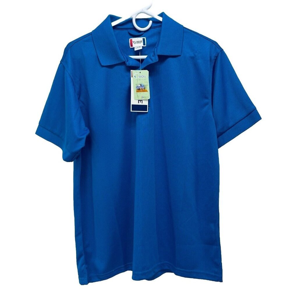 Clique Shirt Size M Men’s blue polo short sleeve Reg. Trademark New